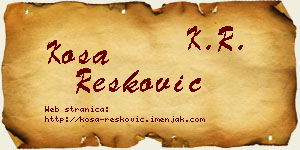 Kosa Resković vizit kartica